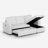 Slaapbank voor 3 personen met opberg-chaise longue USB-C boekenkast Civis. 