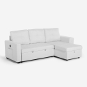 Slaapbank voor 3 personen met opberg-chaise longue USB-C boekenkast Civis. Keuze