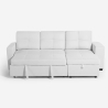 Slaapbank voor 3 personen met opberg-chaise longue USB-C boekenkast Civis. Prijs