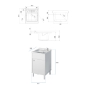 Negrari 9056K PVC Buiten Wasbak met Deur en Wasruimte Verkoop