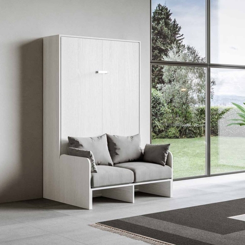 Frans opklapbed 140x190 cm met gestoffeerde bank Sofà Kentaro Aanbieding