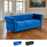 Chesterfield-bank in fluweel met 3 zitplaatsen in klassieke vintage stijl Norwich Aanbieding