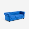 Chesterfield-bank in fluweel met 3 zitplaatsen in klassieke vintage stijl Norwich Aanbod
