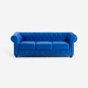Chesterfield-bank in fluweel met 3 zitplaatsen in klassieke vintage stijl Norwich Verkoop