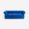 Chesterfield-bank in fluweel met 3 zitplaatsen in klassieke vintage stijl Norwich Verkoop