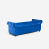 Chesterfield-bank in fluweel met 3 zitplaatsen in klassieke vintage stijl Norwich Korting