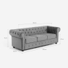 Chesterfield-bank in fluweel met 3 zitplaatsen in klassieke vintage stijl Norwich Afmetingen