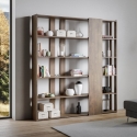 Design boekenkast kantoor/woonkamer, dubbelzijdig met 6 planken, 78x36x204, Kato D Verkoop
