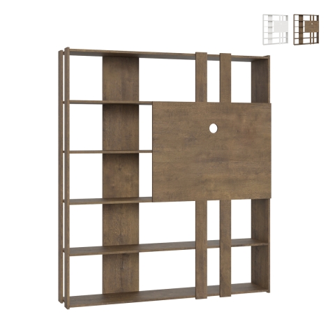 Boekenkast met tv-meubel, 6 planken, modern design, 178x36x204, Kato L Aanbieding