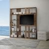 Boekenkast met tv-meubel, 6 planken, modern design, 178x36x204, Kato L Voorraad