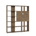 Boekenkast met tv-meubel, 6 planken, modern design, 178x36x204, Kato L Kortingen