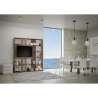 Boekenkast met tv-meubel, 6 planken, modern design, 178x36x204, Kato L Model