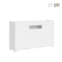 Moderne dressoir met 3 deuren en rookglas 130x40x81 Riflesso Aanbieding