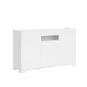 Moderne dressoir met 3 deuren en rookglas 130x40x81 Riflesso Kortingen