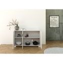 Moderne dressoir met 3 deuren en rookglas 130x40x81 Riflesso Voorraad