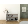 Moderne dressoir met 3 deuren en rookglas 130x40x81 Riflesso Voorraad