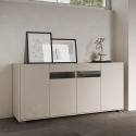 Moderne brede dressoir met 4 deuren en gerookt glas 172x40x81 Riflesso Verkoop
