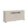 Moderne brede dressoir met 4 deuren en gerookt glas 172x40x81 Riflesso Kortingen