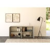 Moderne brede dressoir met 4 deuren en gerookt glas 172x40x81 Riflesso Voorraad