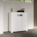 Hoge kast met 3 deuren met rookglas 103x35x110 modern design Riflesso Verkoop
