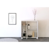 Hoge kast met 3 deuren met rookglas 103x35x110 modern design Riflesso Voorraad