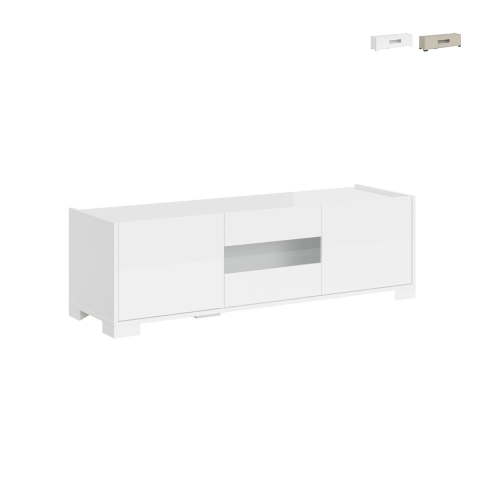 Moderne TV-meubel met 3 deuren 130x40x40 voor woonkamer Riflesso Aanbieding