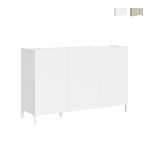 Dressoir 3 deuren minimalistisch woonkamer eetkamer hal 130x40x84 Solaria Aanbieding