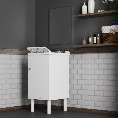 Set wasplaatsmeubel met deur en spiegel 60x45cm Negrari COMP 3 Aanbieding
