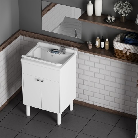 Negrari COMP 4 wasbakset met spiegel, filogeestopt, 60x45cm Aanbieding