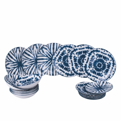 18-delig servies in Japanse Oosterse stijl The Blue Aanbieding