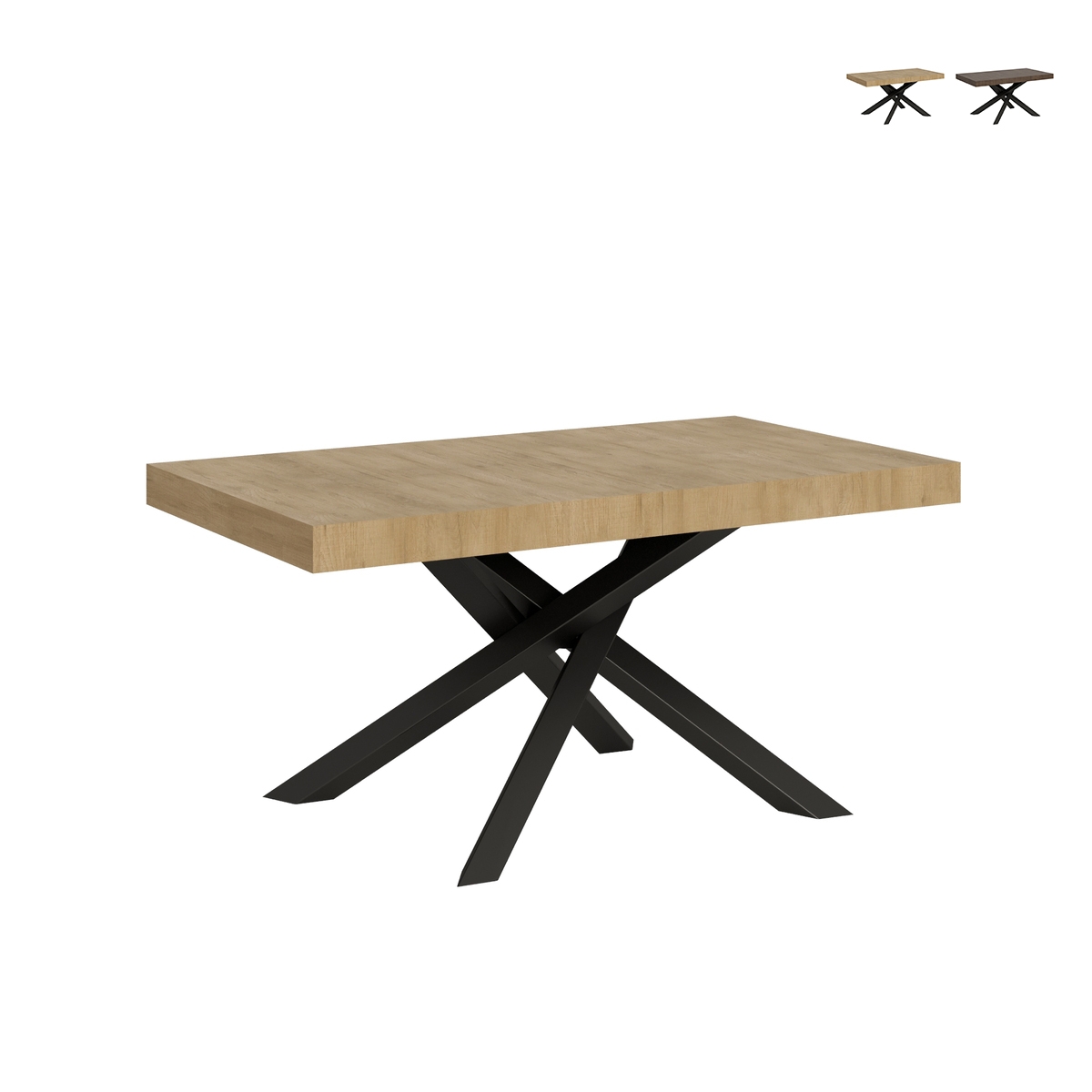 Uitschuifbare tafel met kruispoten modern design 90×160-264 Volantis Aanbod