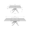 Uitschuifbare tafel voor 12 personen, modern design 90×180-284 Volantis 