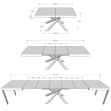 Uitschuifbare moderne eettafel voor 18 personen 90×180-440 Volantis 