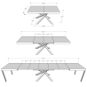 Uitschuifbare moderne eettafel voor 18 personen 90×180-440 Volantis 