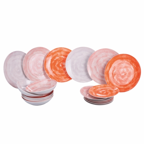 18-delige set keramische borden natuurlijk Foliage Fall City-design Aanbieding