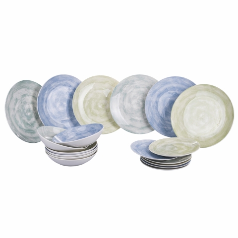 Spring City 18-delige servies set in natuurlijk porselein design Aanbieding