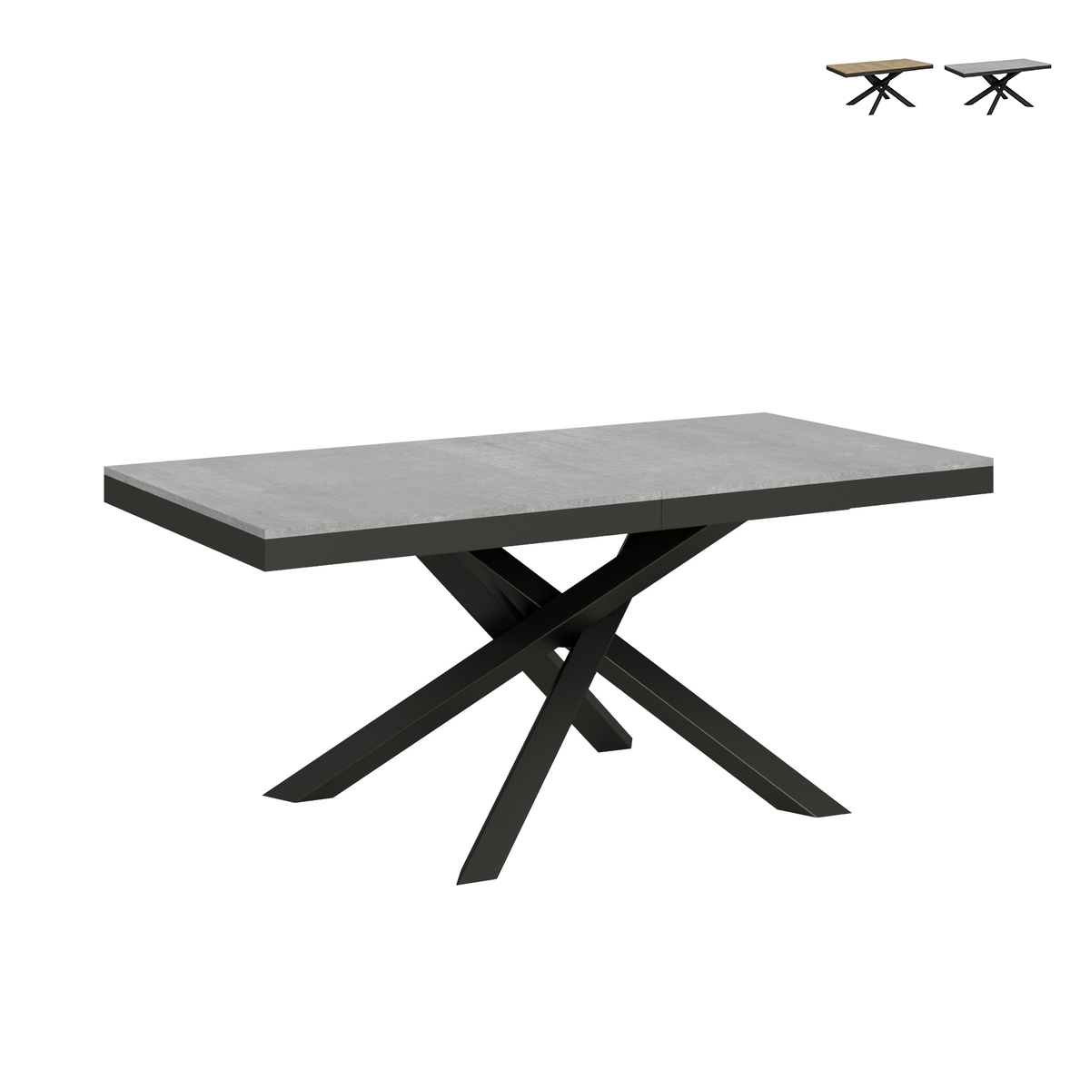 Moderne uitschuifbare tafel met gekruiste poten 90×180-440 Volantis Evolution