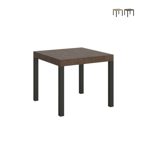 Moderne industriële uitschuifbare vierkante tafel 90x90-246 Everyday Aanbieding