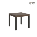 Moderne industriële uitschuifbare vierkante tafel 90x90-246 Everyday Aanbieding