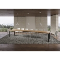 Industriële uitschuifbare tafel metaal hout voor 18 personen 90×180-440 Everyday Korting
