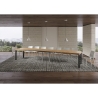 Industriële uitschuifbare tafel metaal hout voor 18 personen 90×180-440 Everyday Korting