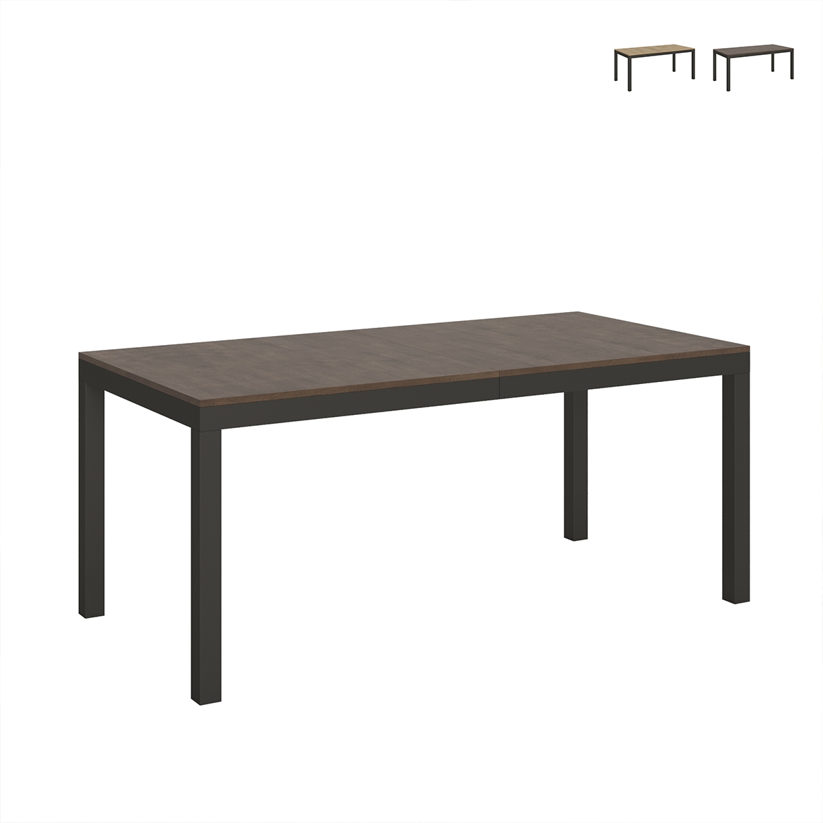 Uitschuifbare industriële minimalistische tafel hout metaal 90×180-440 Everyday Evolution Aanbieding