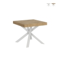 Uitschuifbare vierkante tafel met kruisende poten voor 8 personen 90×90-194 Clerk Aanbieding