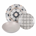 Servies set borden 18-delig porselein boho Bohemien stijl Aanbod