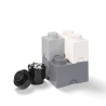 LEGO Storage Brick Multi Pack - Set van 4 opbergers in zwart, wit en lichtgrijs Aanbieding