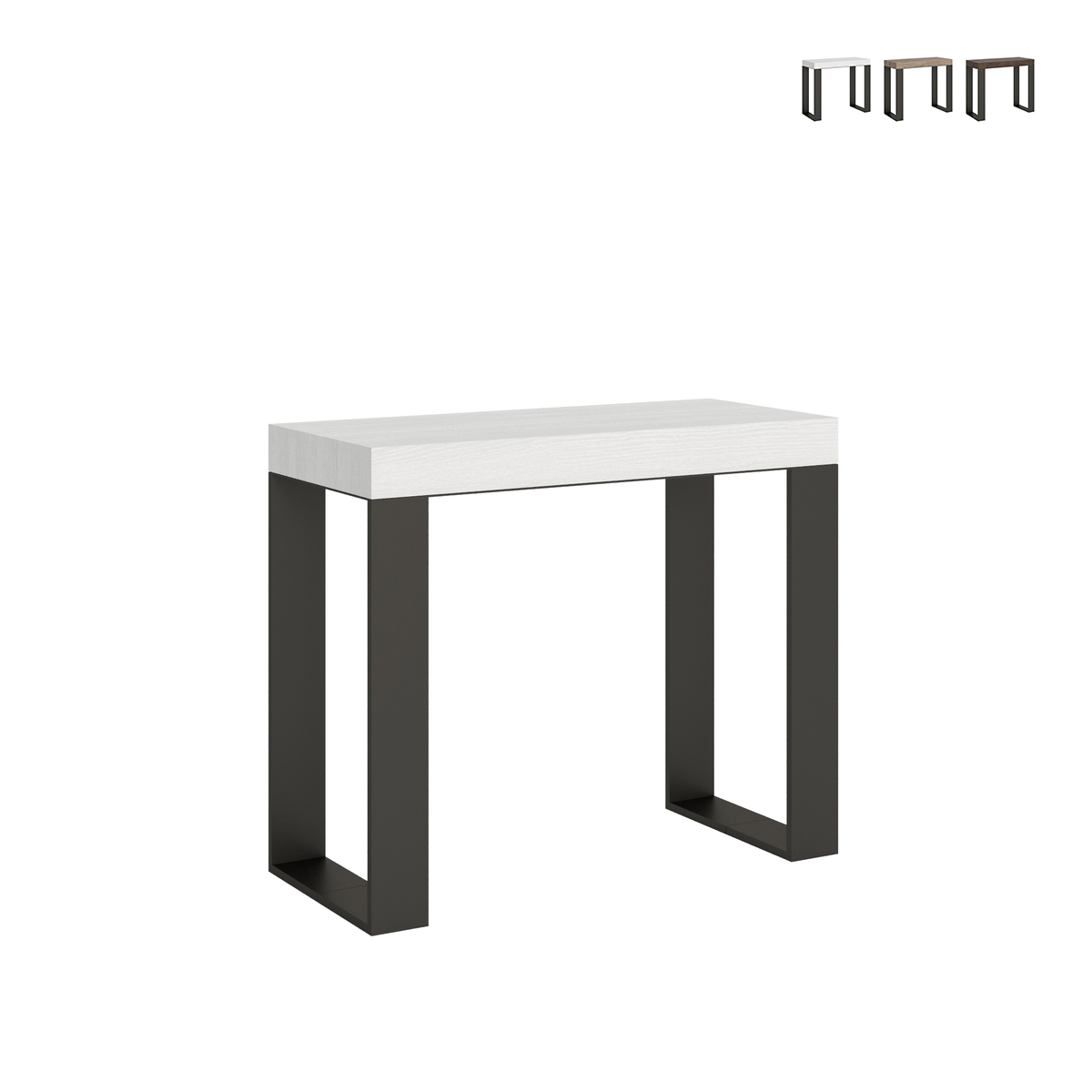 Uitschuifbare console tafel met industrieel design, minimaal ontwerp 90x40-196 Tecno Small Aanbieding Uitschuifbare console tafel met industrieel design, minimaal ontwerp 90x40-196 Tecno Small Aanbieding