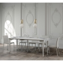 Uitschuifbare witte klassieke tafel voor 14 personen 90x48-308 Sciabola Aanbod