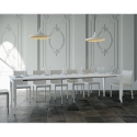 Uitschuifbare witte klassieke tafel voor 14 personen 90x48-308 Sciabola Korting