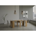 Uitschuifbare ruimtebesparende console van natuurlijk hout 90x48-204 Basic Small Korting