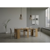 Uitschuifbare ruimtebesparende console van natuurlijk hout 90x48-204 Basic Small Korting